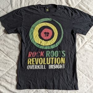 Black Graphic T-Shirt with Colorful Print